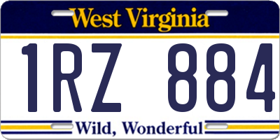 WV license plate 1RZ884