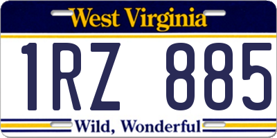 WV license plate 1RZ885