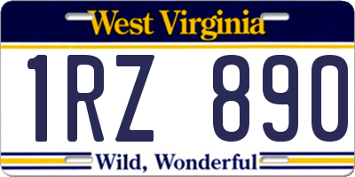 WV license plate 1RZ890