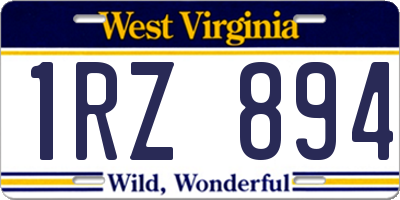 WV license plate 1RZ894