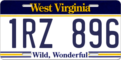 WV license plate 1RZ896