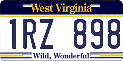 WV license plate 1RZ898