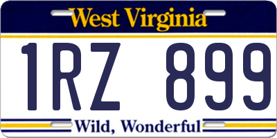 WV license plate 1RZ899