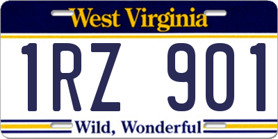 WV license plate 1RZ901