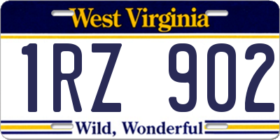 WV license plate 1RZ902