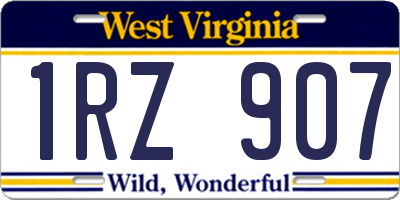 WV license plate 1RZ907