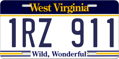WV license plate 1RZ911