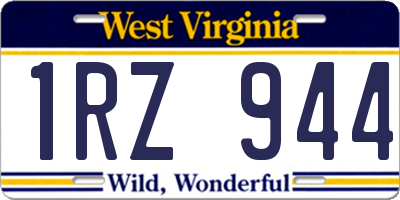 WV license plate 1RZ944