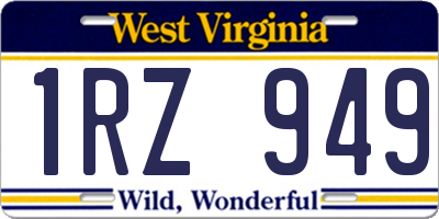 WV license plate 1RZ949
