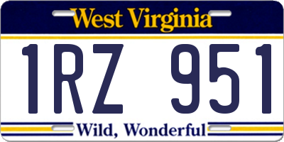 WV license plate 1RZ951