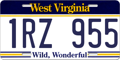WV license plate 1RZ955