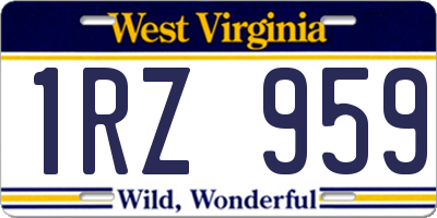 WV license plate 1RZ959