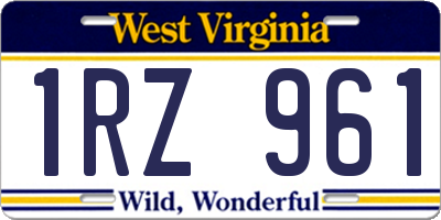 WV license plate 1RZ961