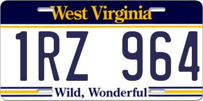WV license plate 1RZ964