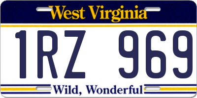 WV license plate 1RZ969