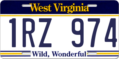 WV license plate 1RZ974