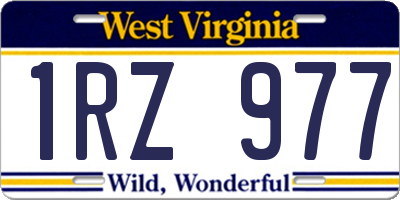 WV license plate 1RZ977