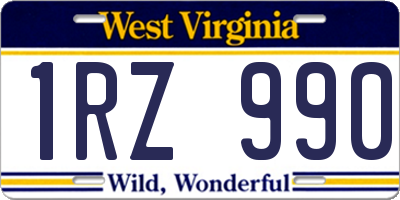 WV license plate 1RZ990