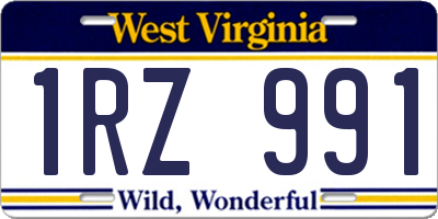 WV license plate 1RZ991