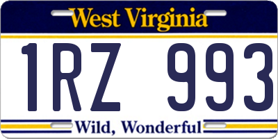 WV license plate 1RZ993