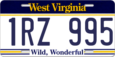 WV license plate 1RZ995