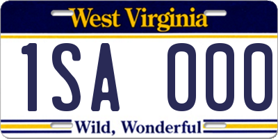WV license plate 1SA000