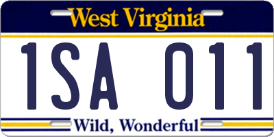 WV license plate 1SA011