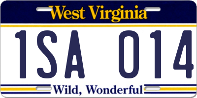 WV license plate 1SA014