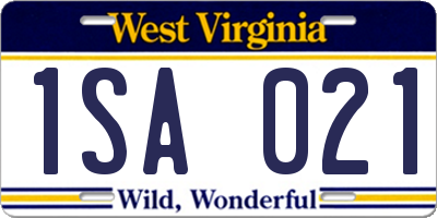 WV license plate 1SA021