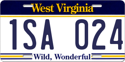 WV license plate 1SA024