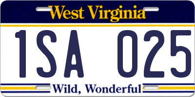 WV license plate 1SA025