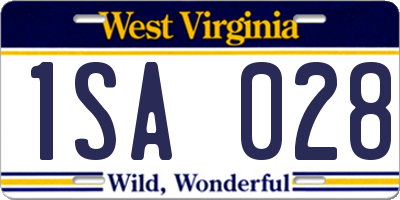 WV license plate 1SA028