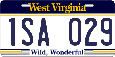 WV license plate 1SA029