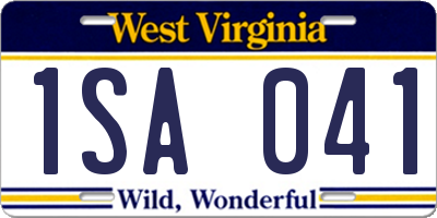 WV license plate 1SA041
