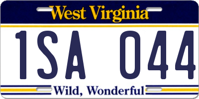 WV license plate 1SA044