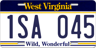 WV license plate 1SA045