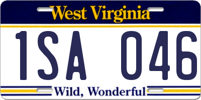 WV license plate 1SA046