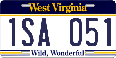 WV license plate 1SA051