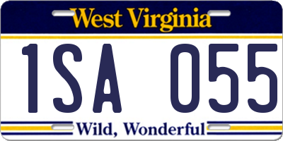 WV license plate 1SA055