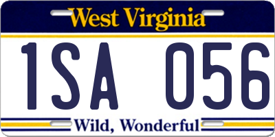 WV license plate 1SA056