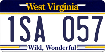 WV license plate 1SA057