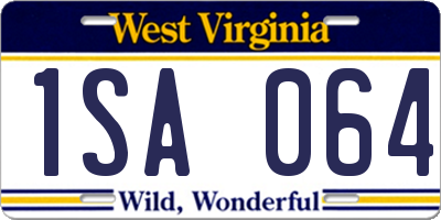 WV license plate 1SA064