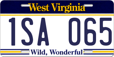 WV license plate 1SA065