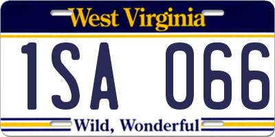 WV license plate 1SA066