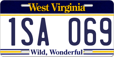 WV license plate 1SA069