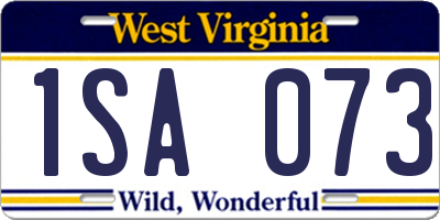 WV license plate 1SA073