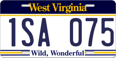 WV license plate 1SA075