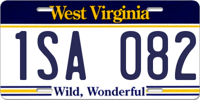 WV license plate 1SA082