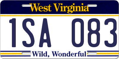 WV license plate 1SA083