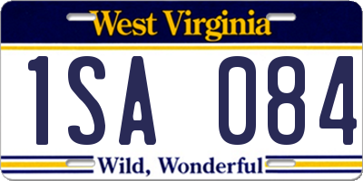 WV license plate 1SA084